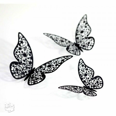 3D sienos lipdukai-drugeliai