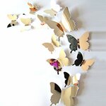 Veidrodiniai 3D sienos lipdukai drugeliai