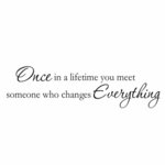 Sienos lipdukas "Once in a lifetime you meet someone who