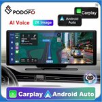 PODOFO GTS PLUS 10. 26 COLIŲ AUTOMOBILIO EKRANAS SU ANDROID AUTO