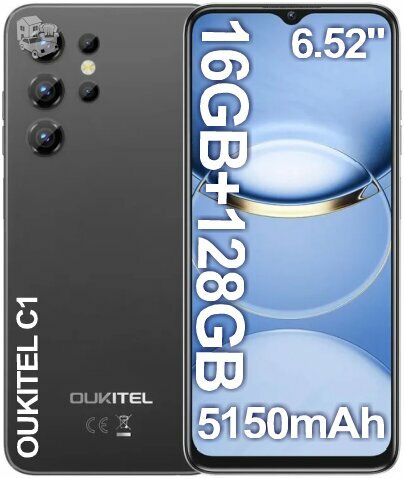 Naujas telefonas OUKITEL C1 128GB/16GB, talpi 5150 mAh baterija