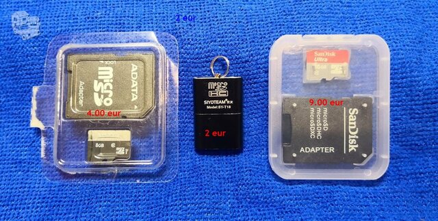 16 GB 8 GB micro sd korteles (pasirinktinai)