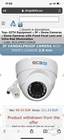 BCS Model DMIP1130IR IP kameros po 40€