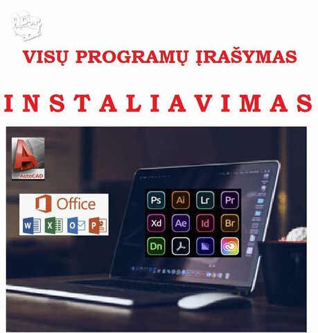 AutoCAD, Photoshop, Windows ir kitų programų: instaliavimas