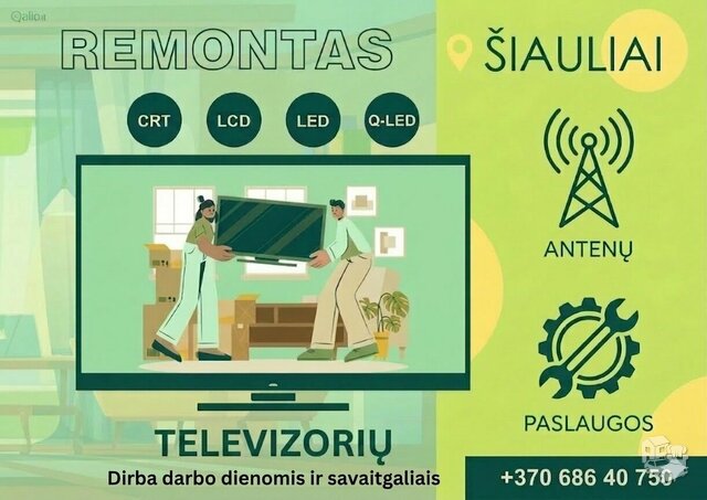 Televizorių ir antenų remontas Šiauliuose
